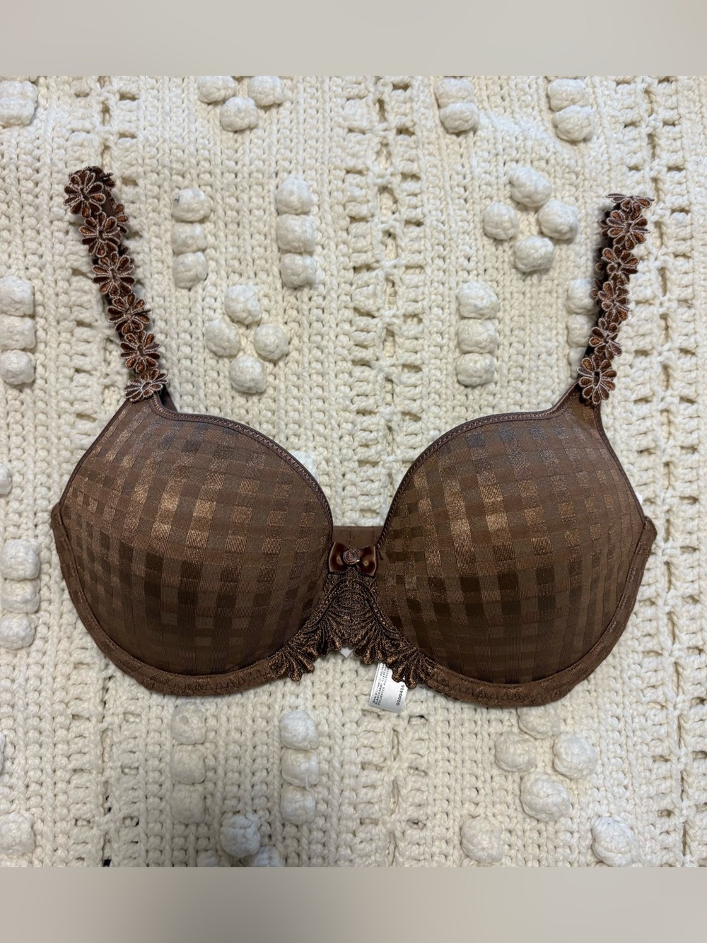 Everyday Underwire Bra with Floral Straps — Brown